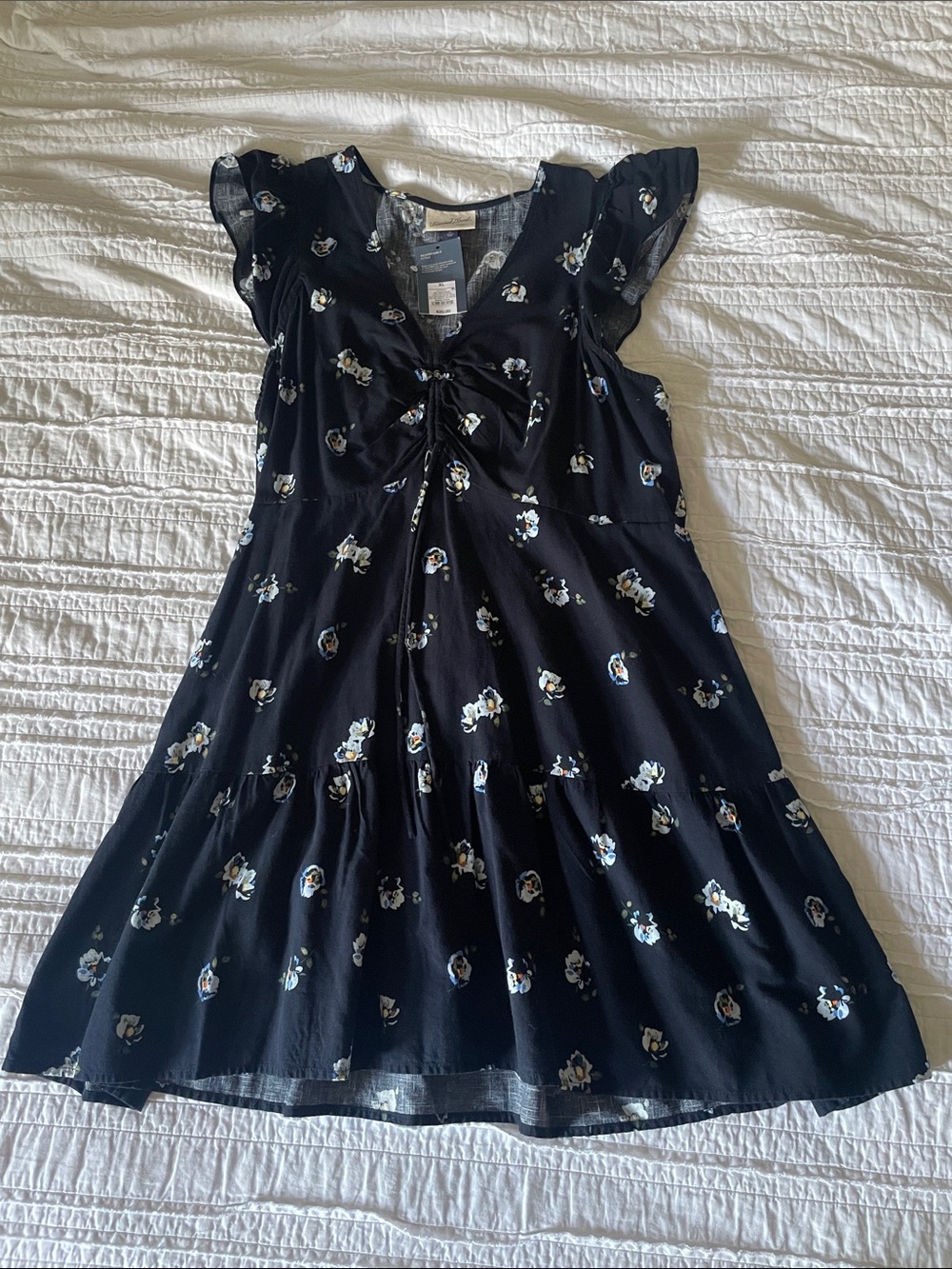 Universal Thread Target Navy Floral Tie-Front Dress NWT